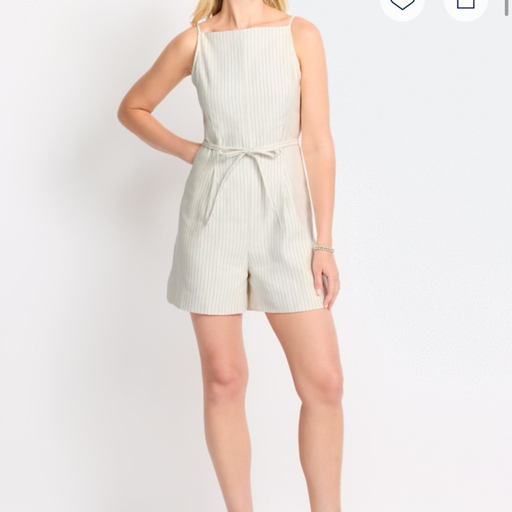 Madewell Striped Cream Jumpsuit